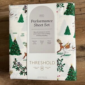 NWT Threshold performance full sheet set 400ct thread tree white 4pc set